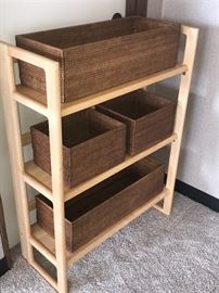 Shelf with storage baskets
