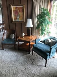A corner of the living room.  Lamp table by Fancher