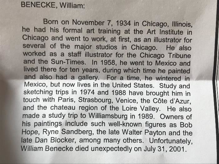 Information on artist