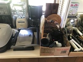 Small kitchen appliances, utensils, etc.