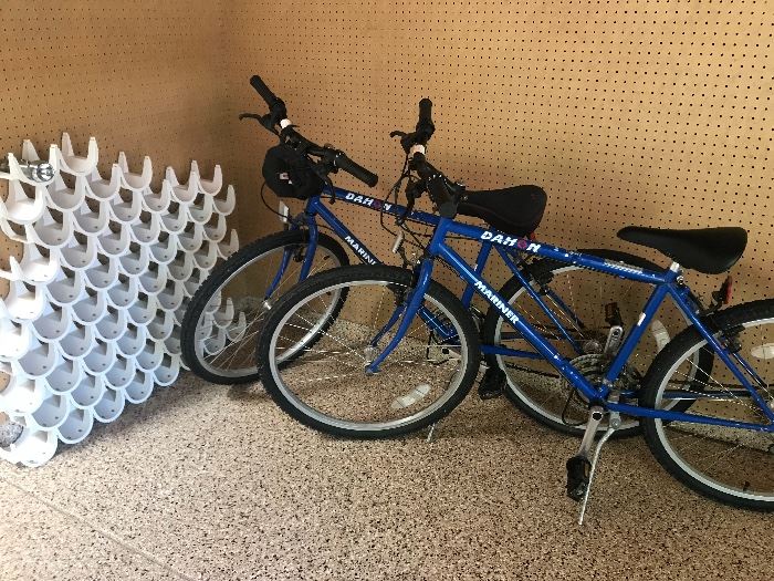 Bikes and unusual wine rack