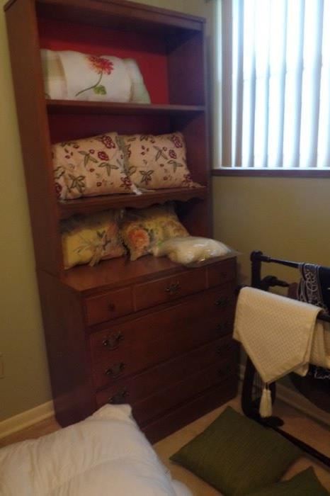 Pillows, and bookshelf and matching dresser