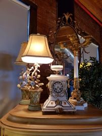 Tolewear lamps, marble clocks and gilt bronze!