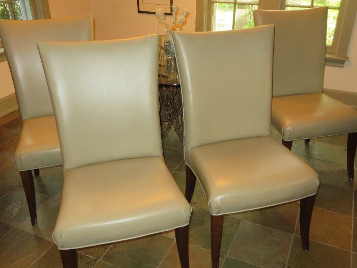 THAYER COGGIN DINING CHAIRS
CREAM LEATHER ON WALNUT LEGS
SET OF 5 CHAIRS