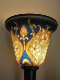 TORCHIERE BLUE/YELLOW SHADE TABLE LAMP (detail of shade)
(only one in photo - but there is a pair)