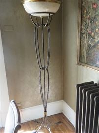 TORCHIERE FLOOR LAMP
WROUGHT IRON WITH BRASS ACCENTS
