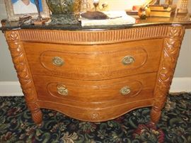 2 DRAWER BOW FRONT CHEST WITH BLACK MARBLE TOP
MADE IN ITALY