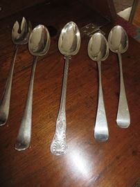 VICTORIAN STERLING SERVING SPOON circ.  1890
WARKER & HALL  & OTHER SPOONS
