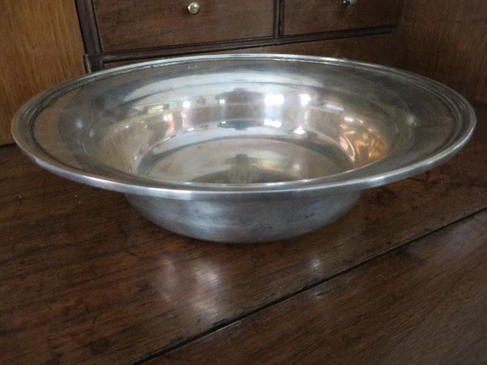 STERLING ROUND SERVING BOWL  
S KIRK & SON
