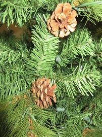 HOLIDAY TREE PRE-LITE WITH PINE CONES
