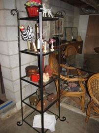 etagere-metal and glass