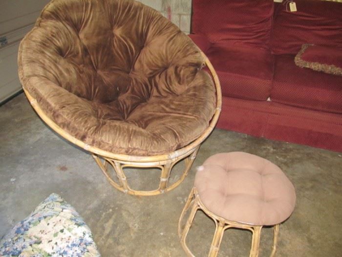 papasan chair and footrest-2 cushions-spring/summer and fall/winter