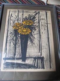 Bernard Buffet "Flower" lithograph