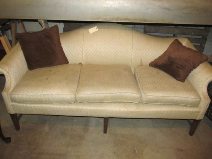 Reupholsterer's project-camel back sofa