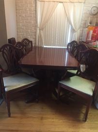 mahogany table and chair set