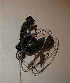 Telephone Booth Brass Blade Fan