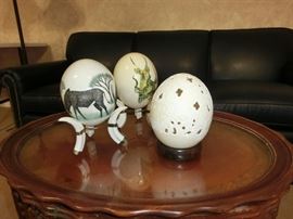 Decorated ostrich eggs