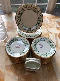 Brand new, never used, massive stack of Lenox Christmas pattern Plates