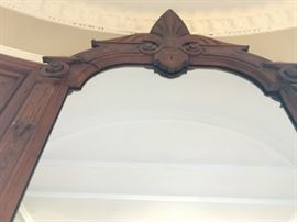 Detail of Floor to Ceiling 19th c Mirror with Carved Frame