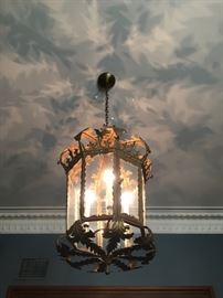Neo Classical Lantern Light Fixture with Leaf Motif. Check out the shadows that it throws!?