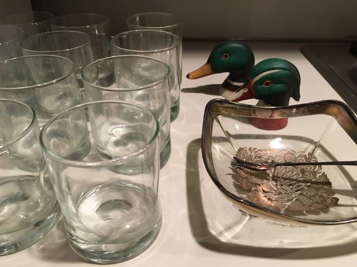 Glassware, Georges Briard, Mallard Salt and Pepper Shakers