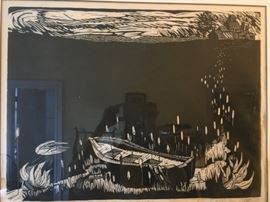 Signed Woodblock Print