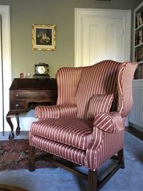 Striped Wingback Armchair 