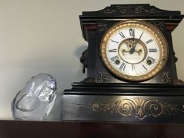 Ansonia Marble Mantle Clock