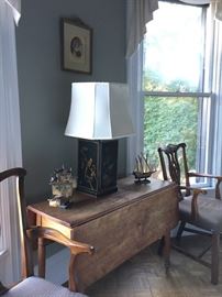 Drop Leaf Table, Chippendale Armchairs