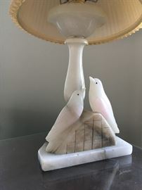 Marble Lamp with Bird Motif
