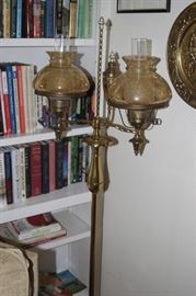 Antique lamp with glass shades.
