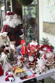 Christmas decorations including, Mark Roberts, Annalee Dolls, Byers Carolers.