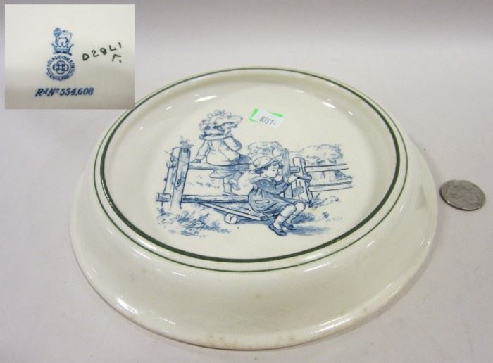 Royal Doulton old baby dish with Registration number