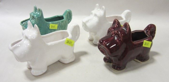 Four Scotty dog plantter, part of 100's being sold at this auction.  Mostly vintage