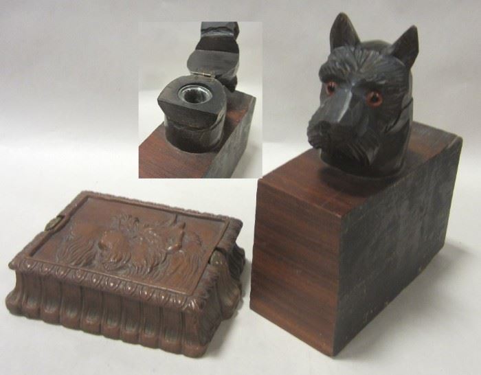 ink well and card holder, all Scottie dog theme