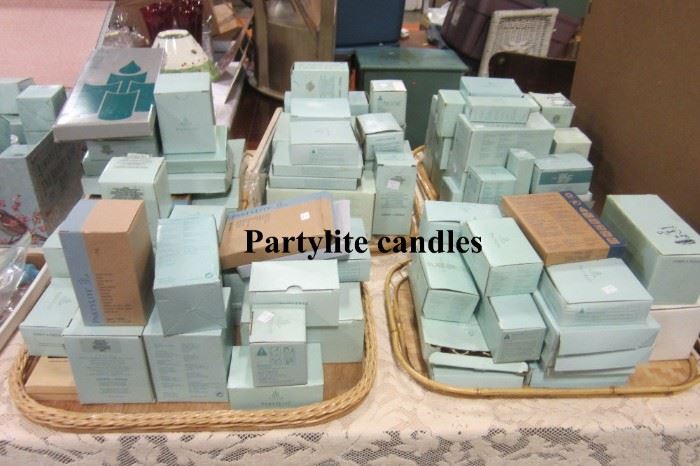 Partylite - This only part of thousands of dollars of assorted Partylite items, many in their boxes.    Some ebay seller will make a fortune of this stuff because our items sell for about .05 cents on the dollar