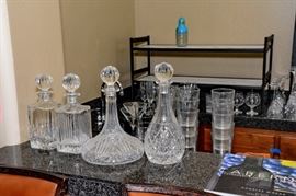 Decanters, barware