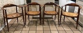 Set of 4 Hans Wegner by Johannes Hansen for Knoll International Cane Chairs