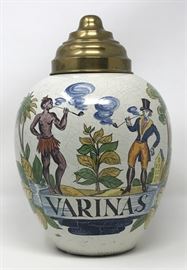 Antique Colored Tobacco Jar