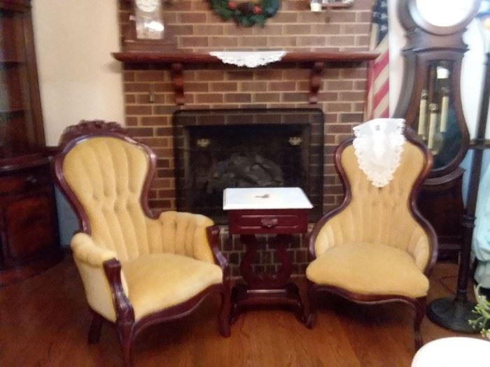 Formal Victorian Parlor Chairs