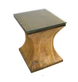 $99.50 - Pedestal Mango with Brass Clad: 13.5" square 18.5" high