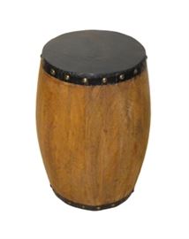 $49.50 - Pedestal Natural Mango with Iron Cladding: 14" round 18" high
