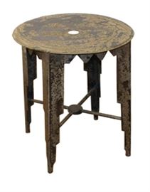 $39.50 - Side Table/Stool Rustic Charcoal Finish: 15" round 20" high
