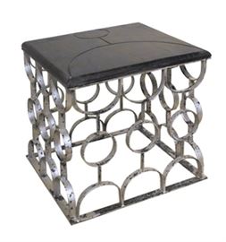 $75.00 - Accent Table Solid Mango Top with Silky Iron Base 18" wide 18" deep 18" high