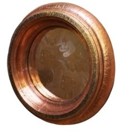 $49.50 - Round Mirror Antique Brass, Copper and Silver Foil: 17.5" round 3.5" deep