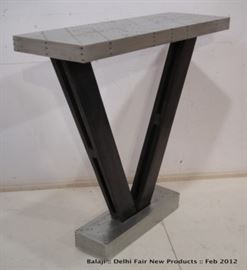 $87.50  Zinc Victory Console Table Mango in Dirty Wax with Antique Zinc: 30" wide 10" deep 40" high