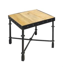 $39.50 Bunch Table Natural Iron and Natural Solid Mango: 16" square 17" high