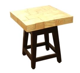 $74.50 - End Table in Pieced Solid Mango in Two Tone Finish: 20" square 21" high