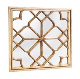 $149.50 - Square Mirror Antique Wash with Chippy Red Accents: 41" square 2.25" deep 