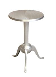 $49.50  Side Table in Sandblasted Aluminum: 14.5" round 22" high